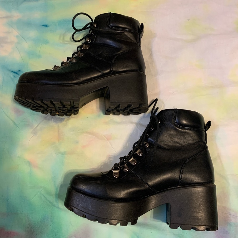 SOLD Koi Footwear Platform Lace Up Hiking Boots